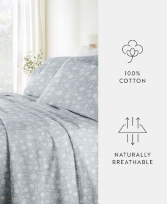 Long Staple 300-Thread Count Cotton Pattern 4-Pc. Sheet Set, Full