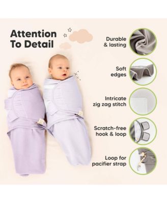 3pk Soothe Wren Swaddle Sleep Sacks, Organic Newborn Swaddles Wrap 0-3 Months, Soft Baby Wearable Blanket