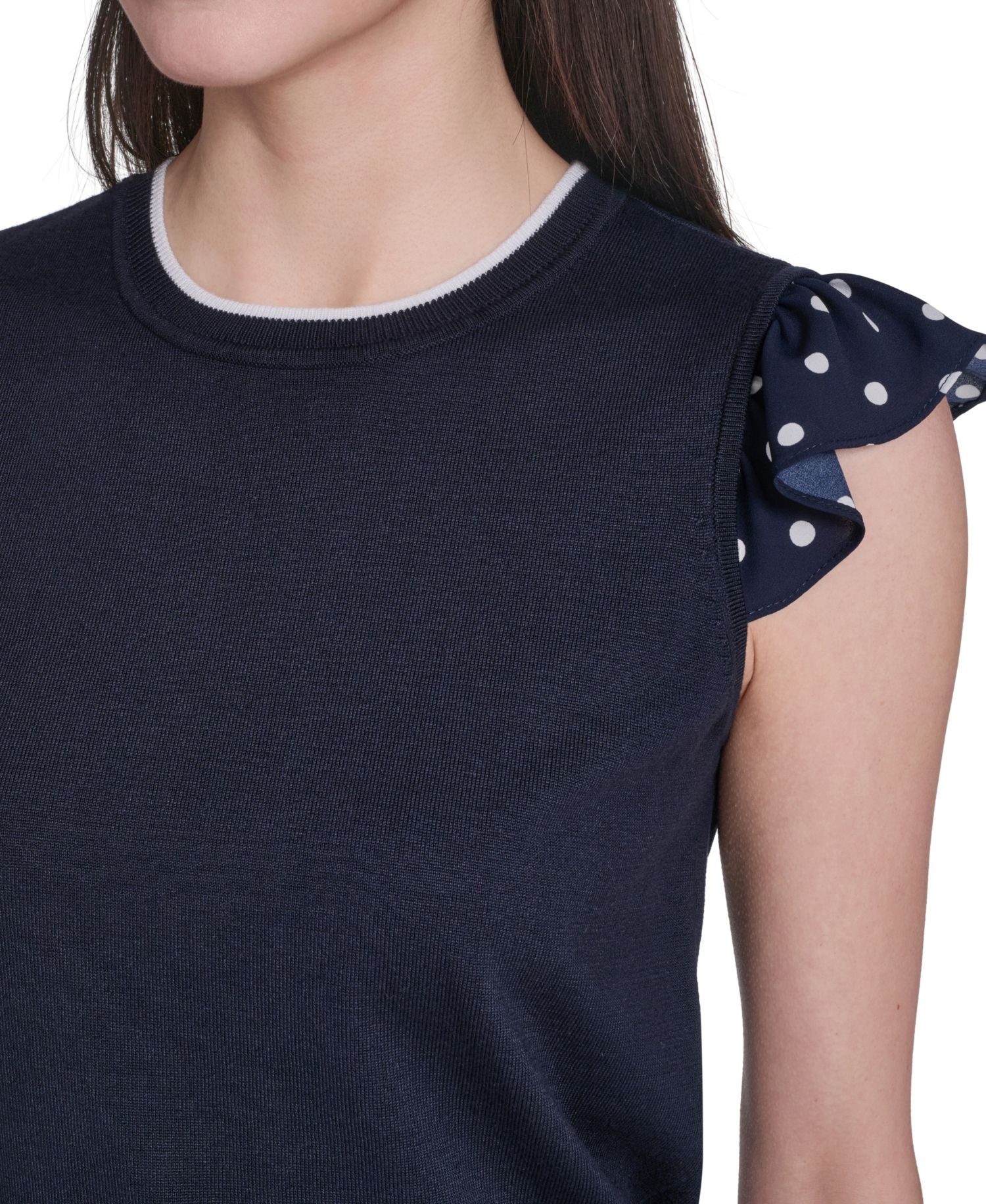 Women's Mixed Media Sleeveless Sweater