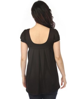 Women's Short-Sleeve Empire-Waist Maternity Tunic Top