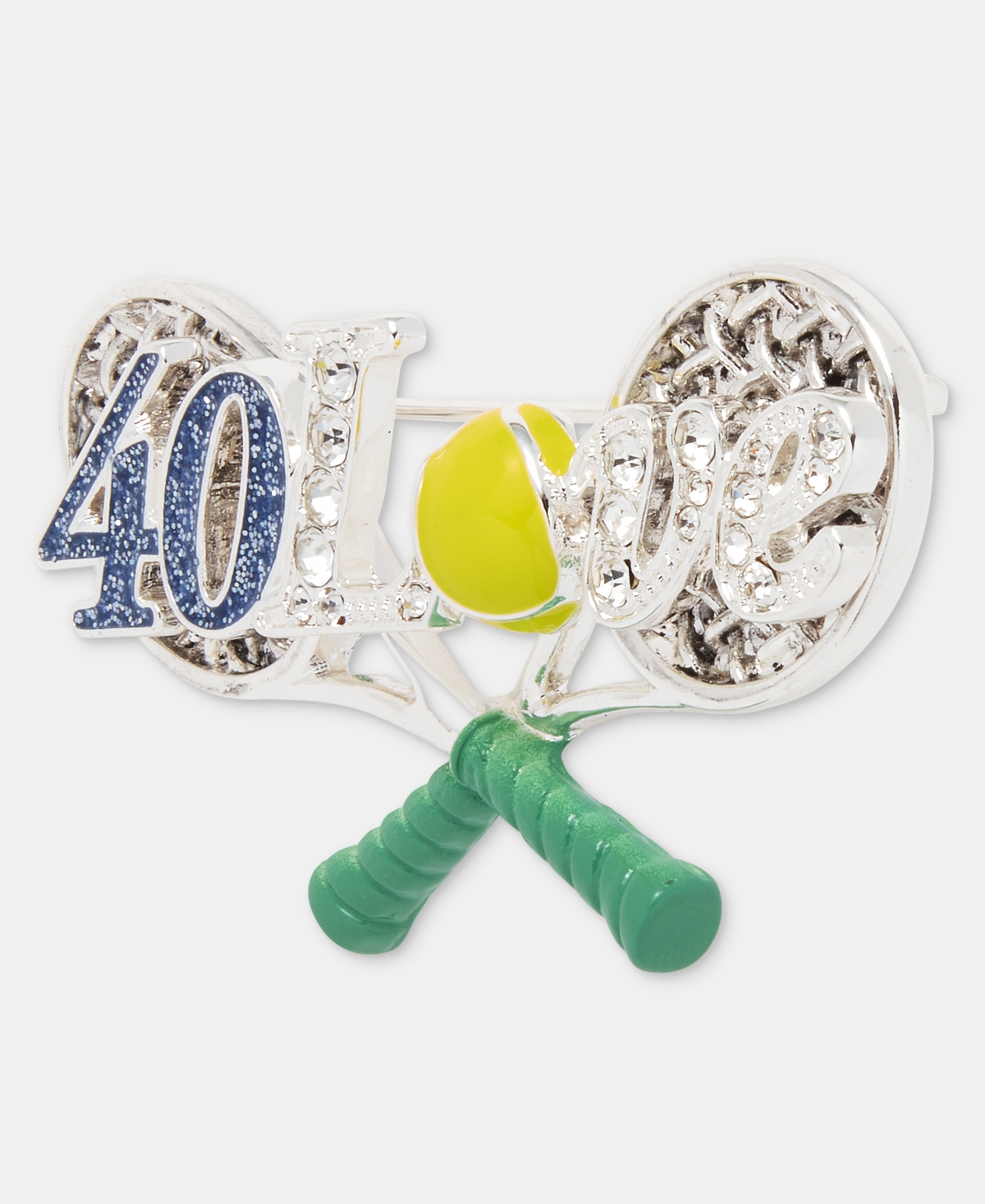 Anne Klein Boxed Silver-Tone Dynamic Tennis Racket Pin