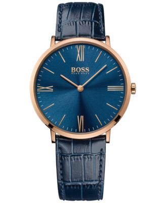 hugo boss watch blue leather strap