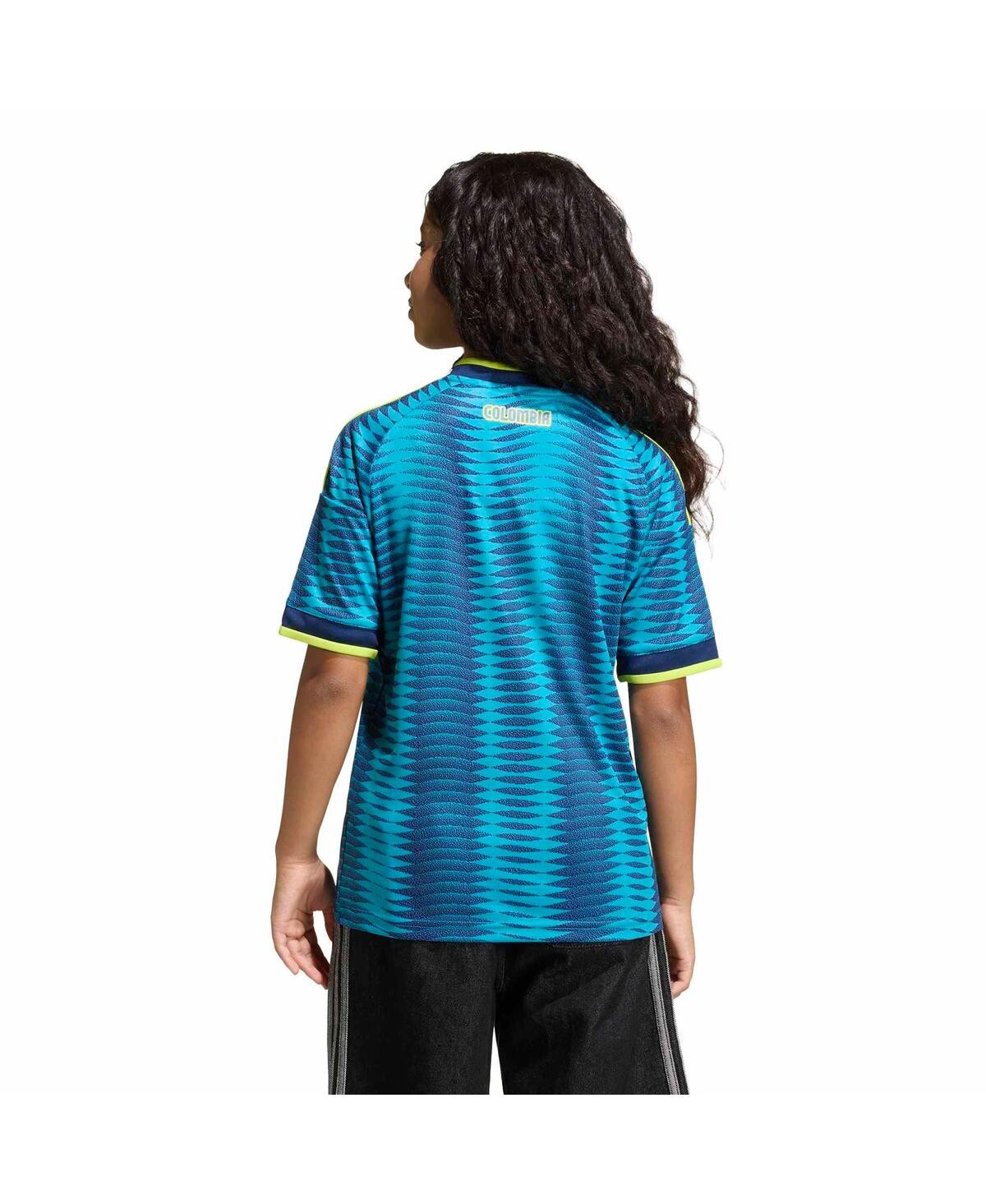 Детская реплика гостевой формы сборной Колумбии adidas FIFA World Cup 2026, бирюзовая — фото 3