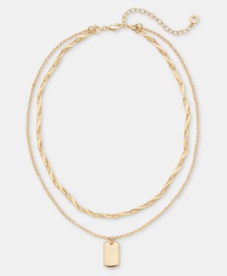Gold-Tone 2-in-1 Dogtag Pendant Necklace