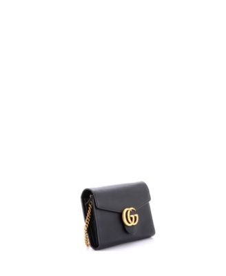 Mini GG Marmont Chain Wallet Leather