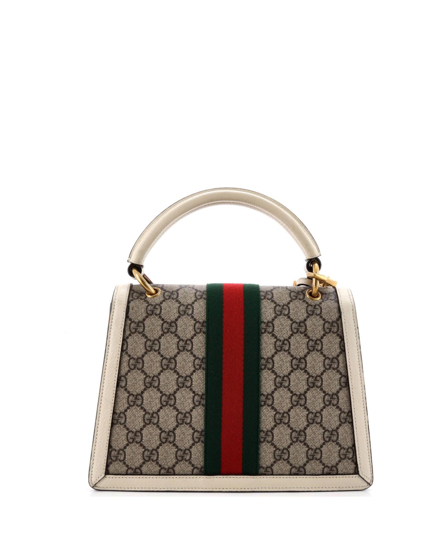 Small Queen Margaret Top Handle Bag GG Coated Canvas with Leather