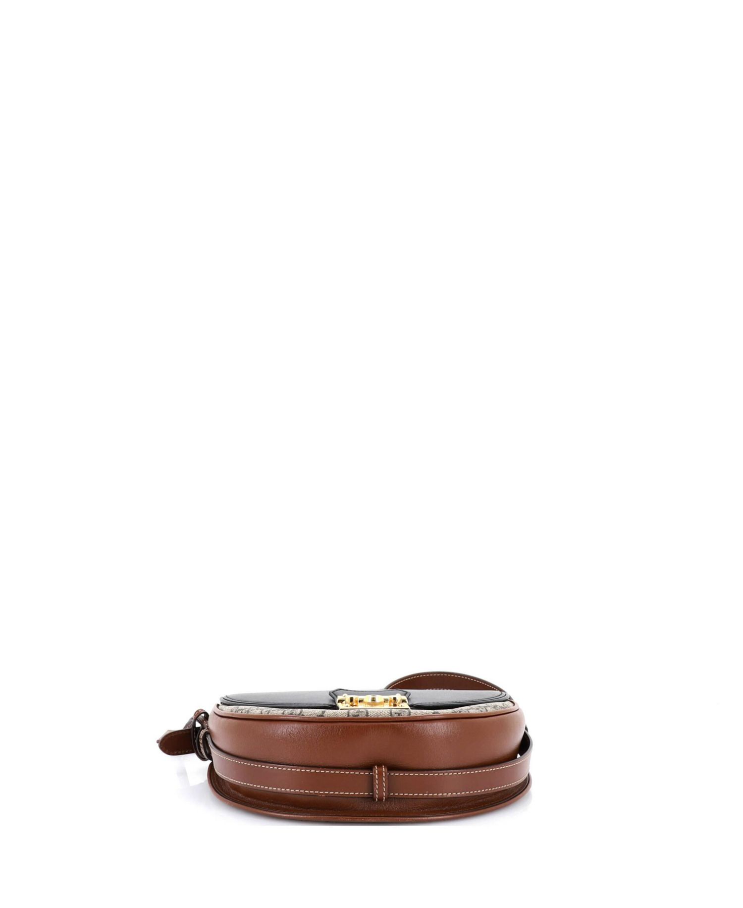 Medium Padlock Saddle Shoulder Bag GG Coated Canvas and Leather