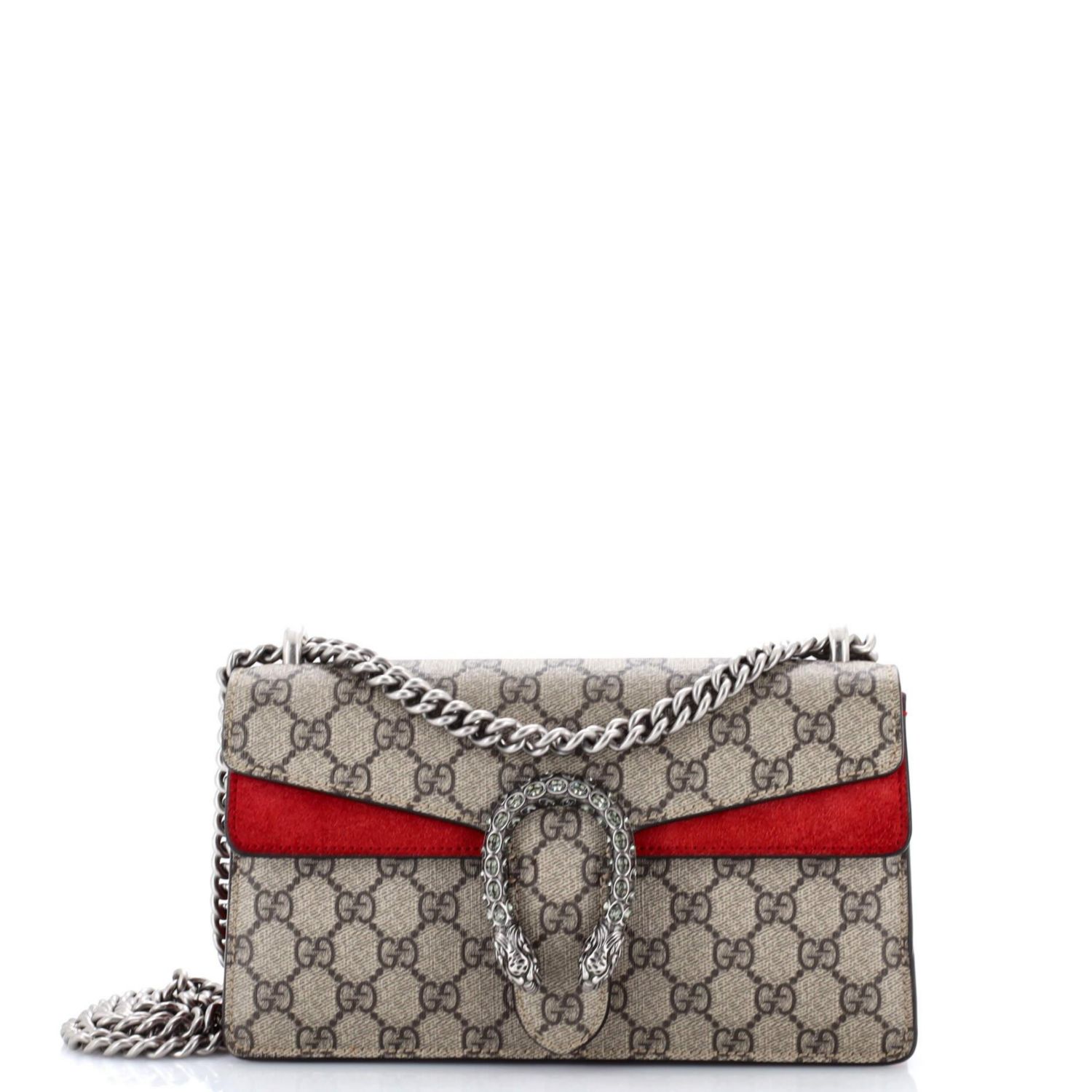 Small Dionysus Bag GG Coated Canvas with Crystal Embellished Metal