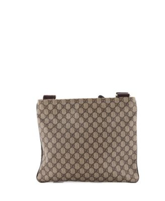 Large Zip Top Messenger Bag GG Coated Canvas