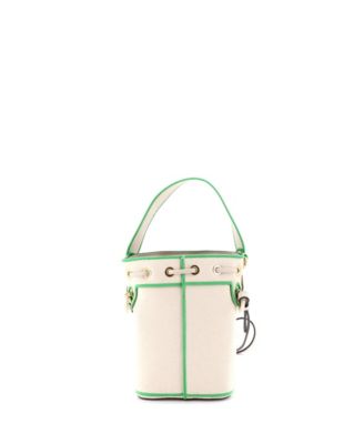 Mini Logo Mon Tresor Bucket Bag Embroidered Canvas