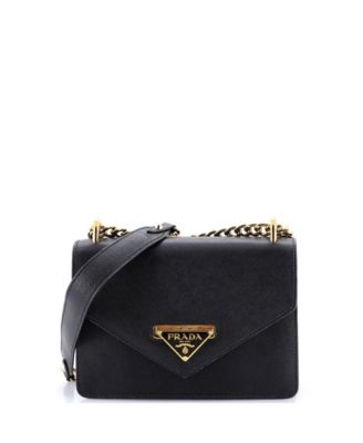 Small Envelope Flap Chain Shoulder bag Saffiano Leather