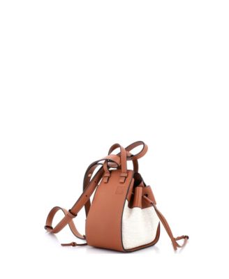 Mini Hammock Bag Leather and Anagram Jacquard