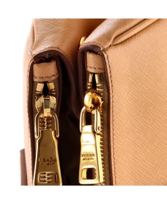 Large Double Zip Lux Tote Saffiano Leather