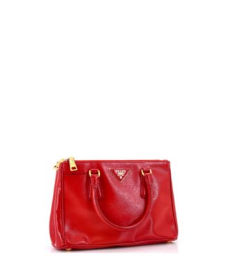 Mini Double Zip Lux Tote Vernice Saffiano Leather