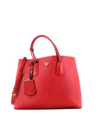 Medium Cuir Double Tote Saffiano Leather