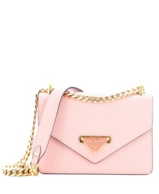 Small Envelope Flap Chain Shoulder bag Saffiano Leather