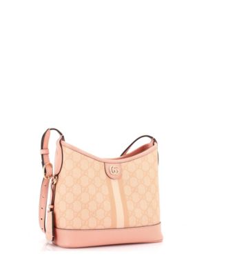 Small Ophidia Open Bucket Bag GG Coated Canvas with Leather