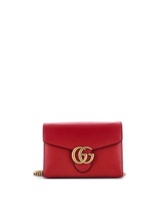 Mini GG Marmont Chain Wallet Leather