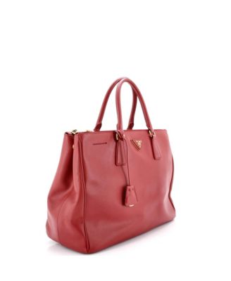 Large Double Zip Lux Tote Saffiano Leather