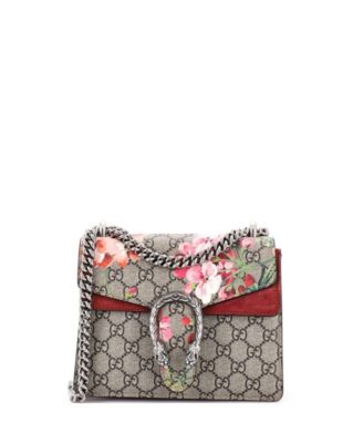Mini Dionysus Bag Blooms Print GG Coated Canvas