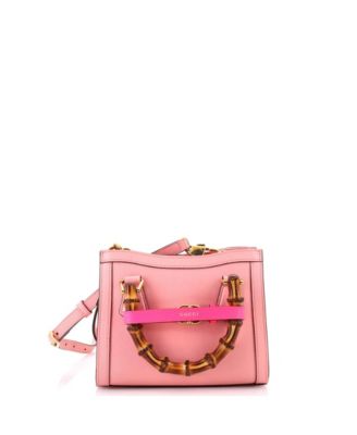 Mini Diana NM Bamboo Handle Tote Leather