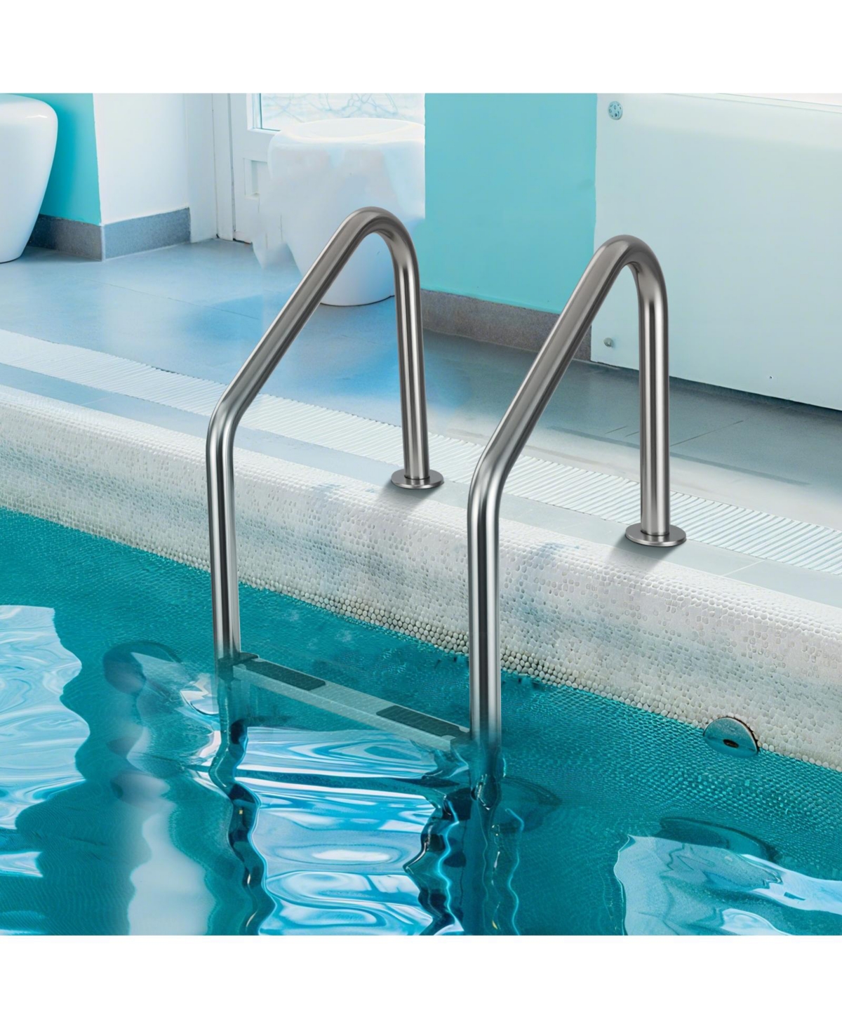 Sugift 4-Step Inground Pool Ladder Stainless Steel Swimming Pool Ladder