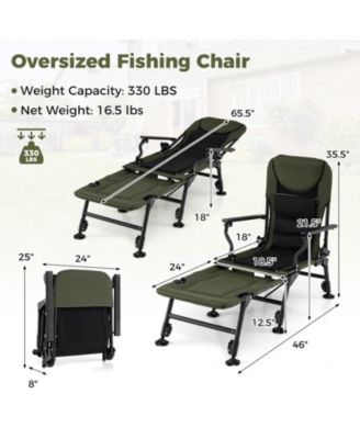 Oversized Foldable Fishing Chair with Detachable Footrest