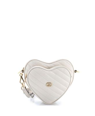 Mini Interlocking G Heart Shoulder Bag Diagonal Quilted Leather