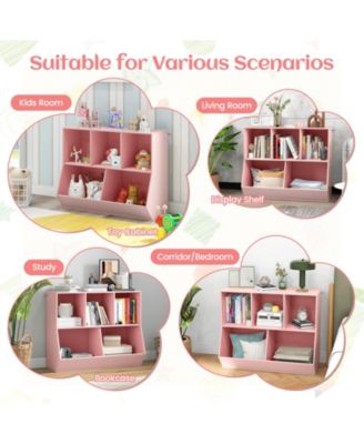 5 Cube Wooden Kids Toy Storage Organizer with Anti Tipping Kit