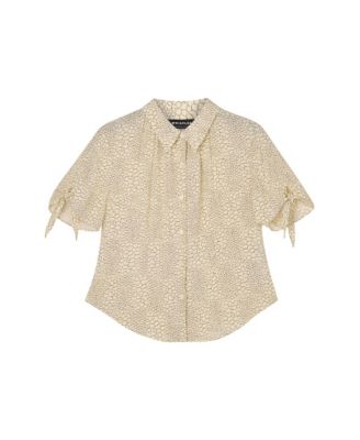 Women's Dashed Marks Tie Sleeve Shirt