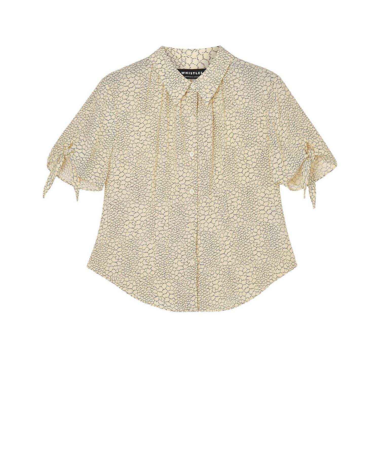 Women's Dashed Marks Tie Sleeve Shirt