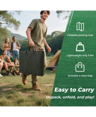 11 FT Indoor/Outdoor Putting  Mat with 2 Adjustable Putters and 6 Balls