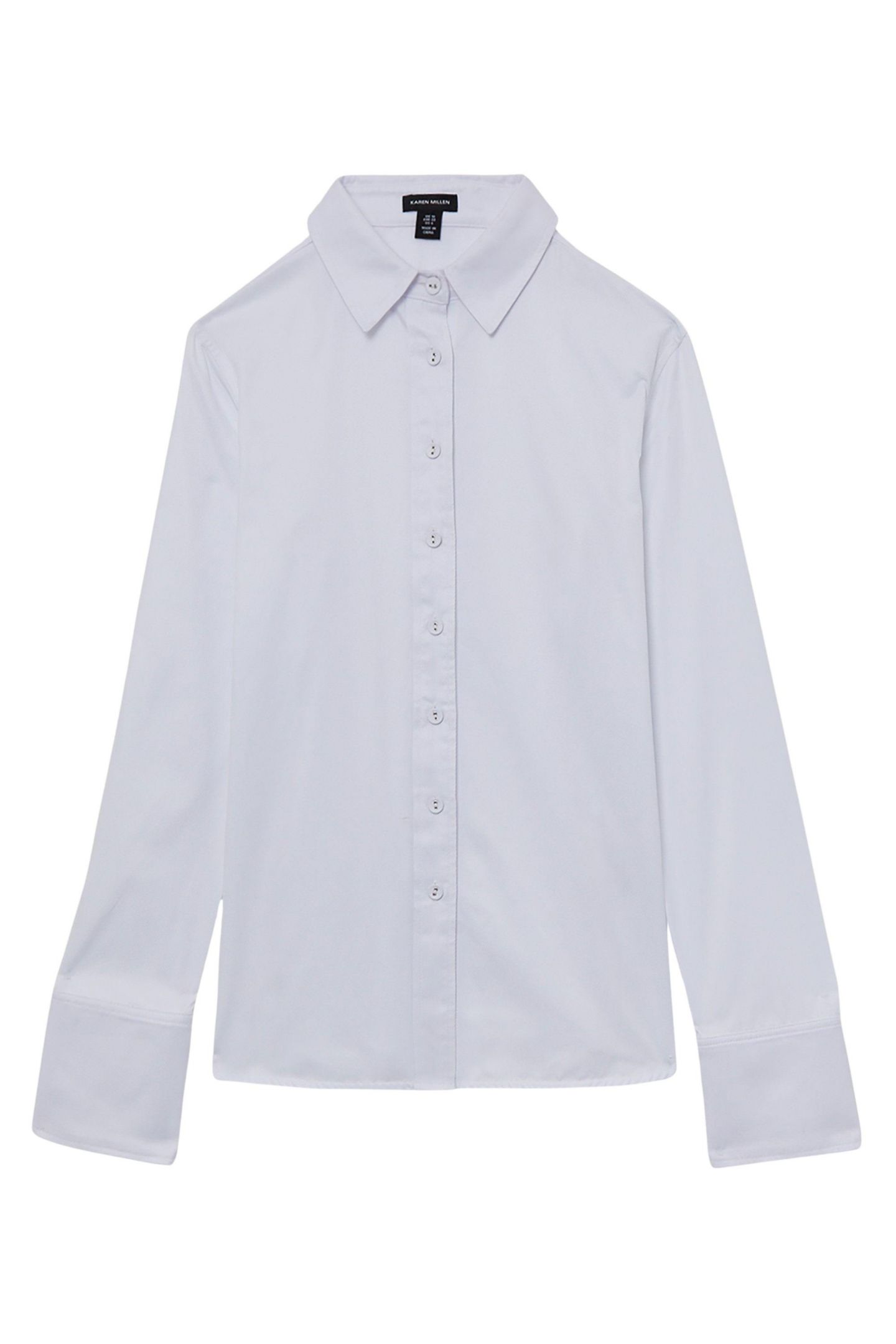 Женская рубашка Karen Millen Cotton Woven Buttoned, цвет: Белый — фото 5
