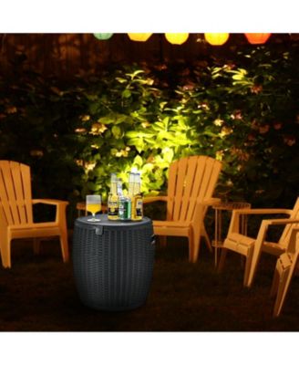 4 in 1 Patio Rattan Cool Bar Cocktail Table