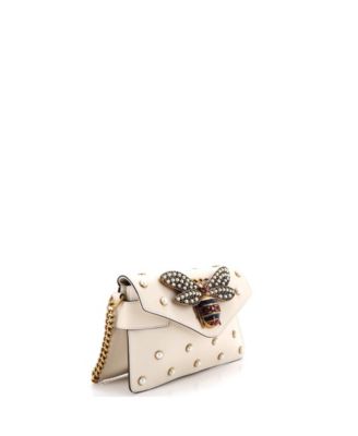 Mini Broadway Pearly Bee Shoulder Bag Embellished Leather