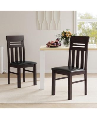 Dining Chairs Set of 2 PU Leather Farmhouse Side Chairs for Kitchen Living Room