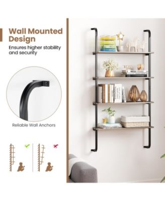 Industrial Four Tier Pipe Shelving with Metal Frame