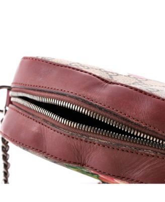 Mini Chain Crossbody Bag Blooms Print GG Coated Canvas