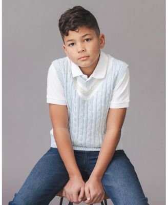 Hope and Henry Little and Big Boys' Organic V-Neck Cricket Sweater Vest