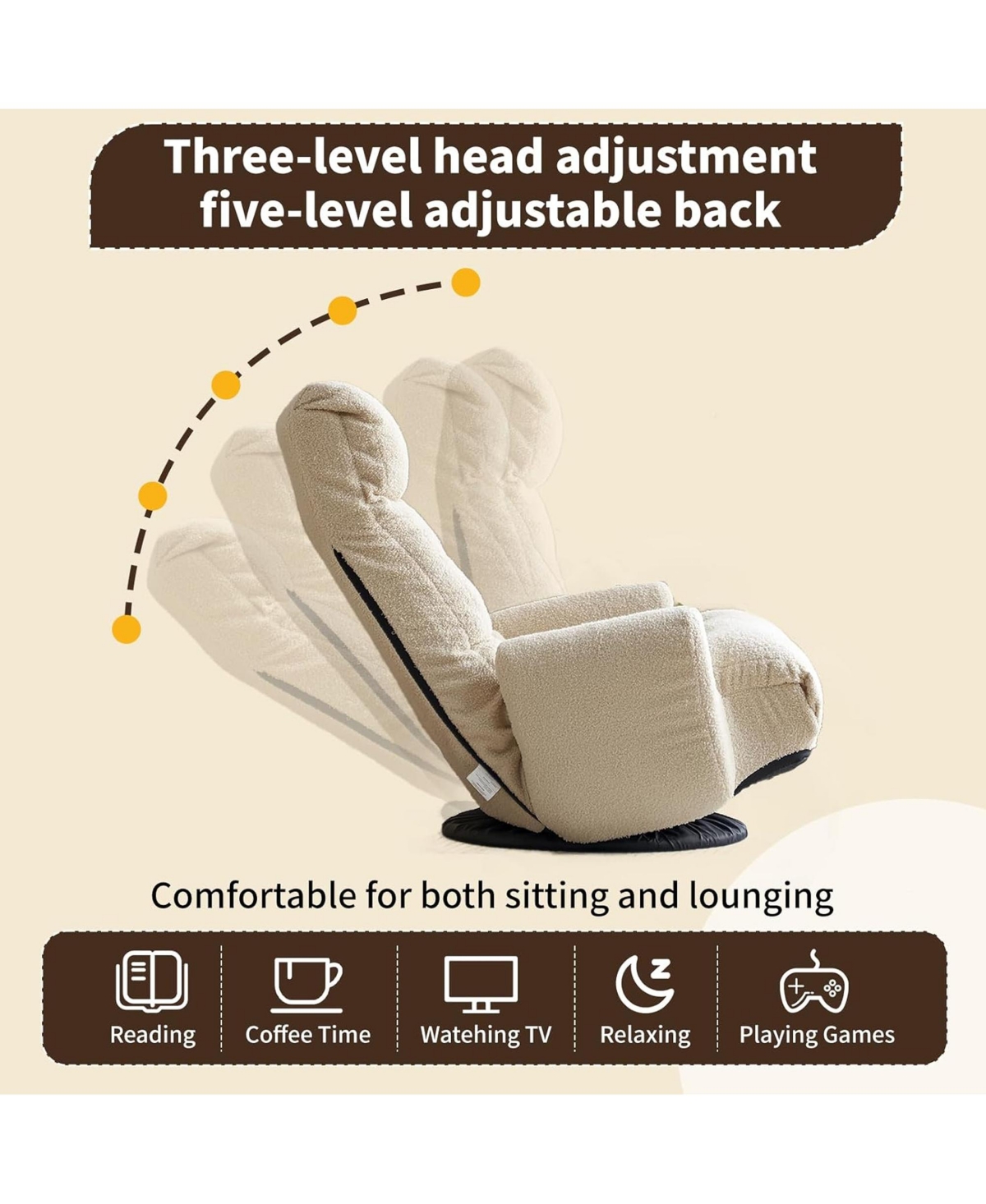Rainsken 360° Swivel Floor Lounger Chair