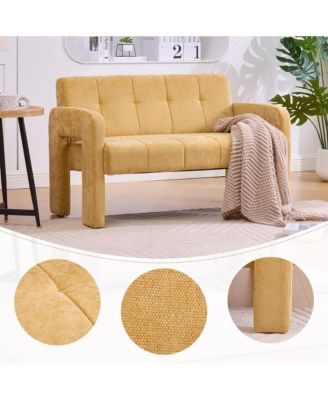 Modern Double Armchair Living Room & Bedroom Compact Upholstered Sofa Leisure Sofa Comfortable Seating with Dual Armrests