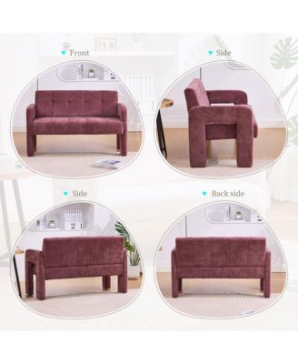 Modern Double Armchair Living Room & Bedroom Compact Upholstered Sofa Leisure Sofa Comfortable Seating with Dual Armrests