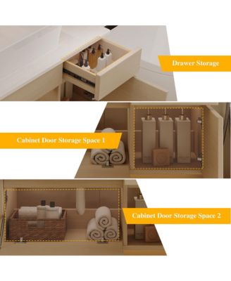 31.5 Inches Floating Single Small Bathroom Vanity with Sink