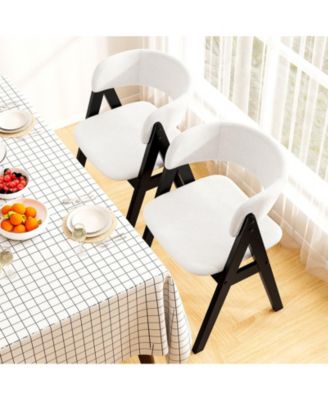 Mid Century Modern Upholstered Dining Chairs Set of Two