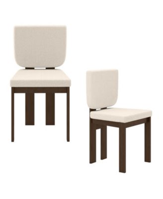 Wooden Dining Chairs Set of Two with Solid Wood Legs