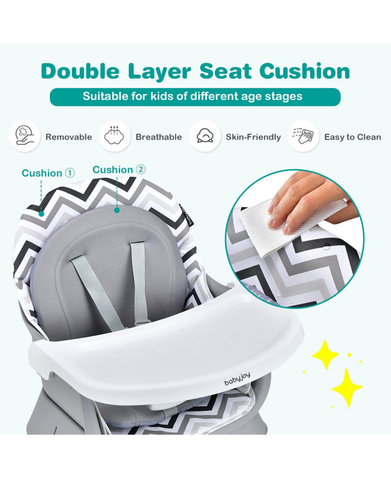 6 in 1 Convertible Baby High Chair with Adjustable Tray