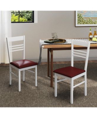 Wood Dining Chairs Set of Two with Solid Wood Frame