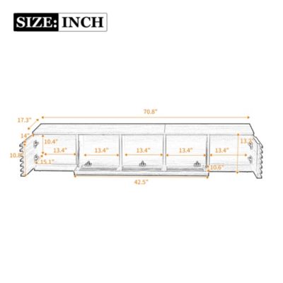 70 inch Modern TV Stand for TVs up to 80", Soft-Closing Hinges for Living Room