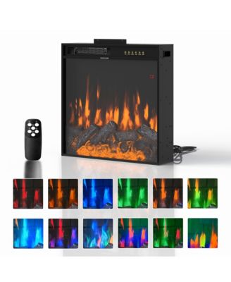 23.6 Inch Embedded Electric Fireplace crystal | 12 color flame | 5 brightness levels | high and low heat+constant temperature