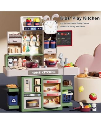 Kitchen Playset with Running Water, Mist and Light-Up Stove